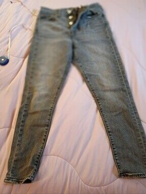Levi's Button Fly Wedgie Tapered Leg Black/Grey Jeans.